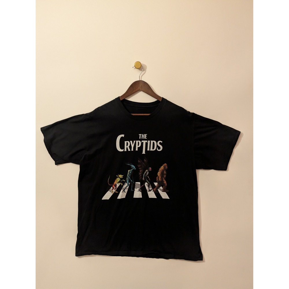 The Cryptids Abbey Road Parody Graphic Tee Mens XL Black Excellent Bigfoot Shirt